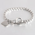 Damen Armband mit herzförmigem Anhänger und doppeltem Edelstahl-Design Shop Nory