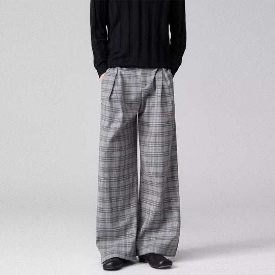 Herren Weitgeschnittene Karottenhose mit Karo-Muster Shop Nory