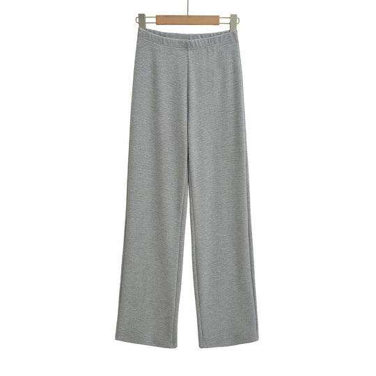 Damen Weite Strickhose mit Waffelstruktur und hohem Bund Shop Nory
