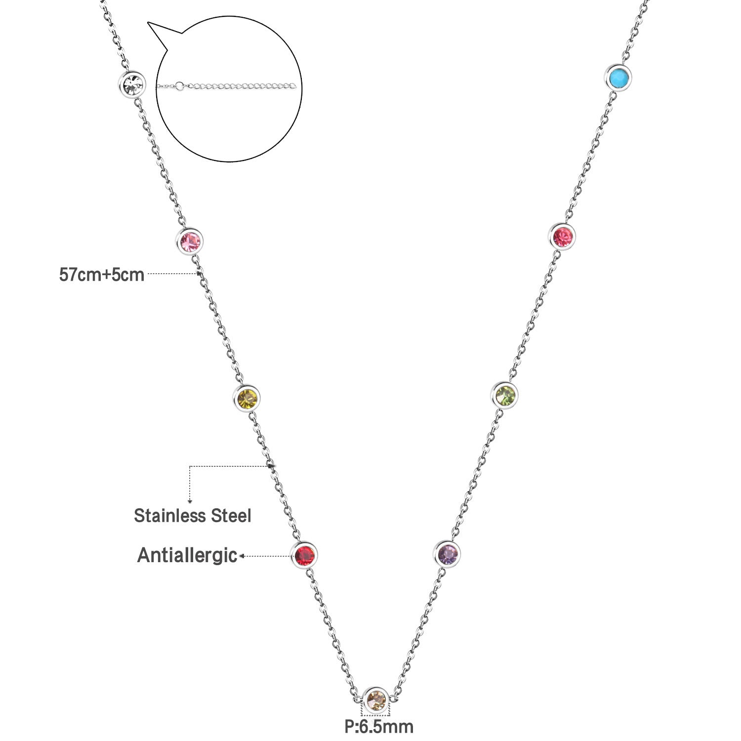 Damen elegante Goldplattierte Halskette mit funkelnden Zirkonia-Steinen Shop Nory