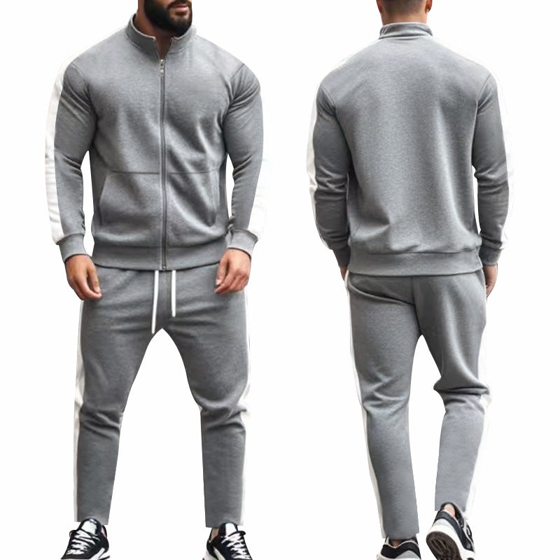 Herren nan zweiteiliges Jogginganzug-Set mit Stehkragen-Zipjacke und konisch zulaufender Jogginghose Shop Nory