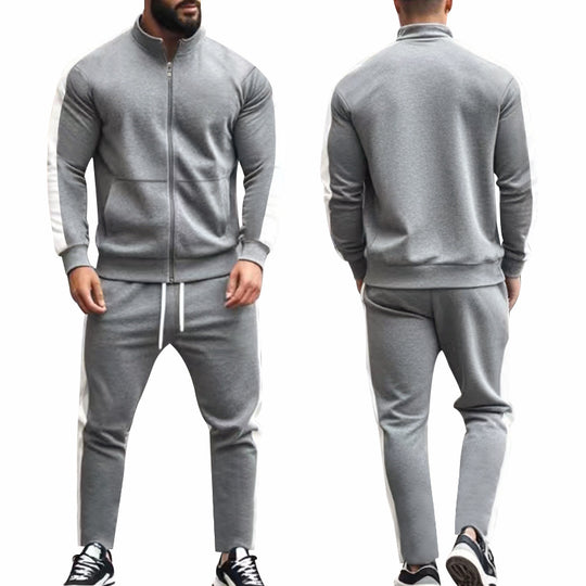 Herren nan zweiteiliges Jogginganzug-Set mit Stehkragen-Zipjacke und konisch zulaufender Jogginghose Shop Nory