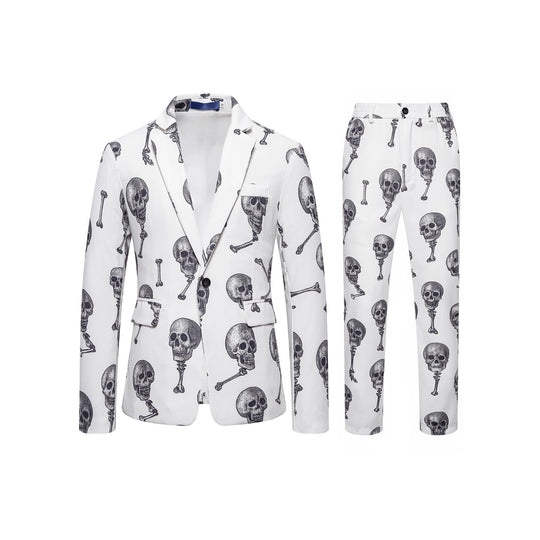 Herren Zweiteiliges Satin-Anzugsset mit grafischem Allover‑Print und schmaler Silhouette Shop Nory