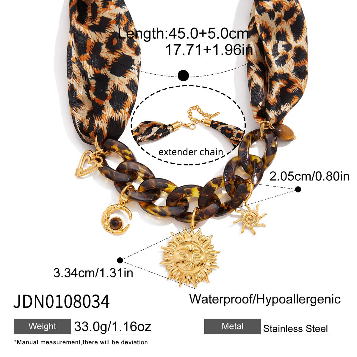 Damen Halskette mit bunten floral-motivierten Anhängern und hochwertiger Edelstahlverarbeitung Shop Nory