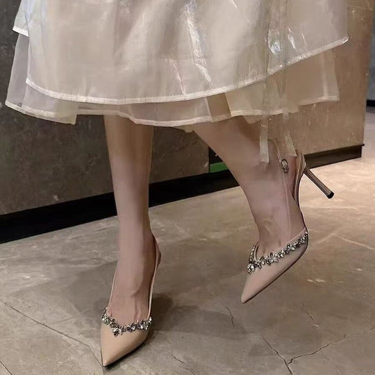 Damen Slingback‑Pumps mit spitzer Zehenform, verstellbarem Fersenriemen und Kristallbesatz Shop Nory