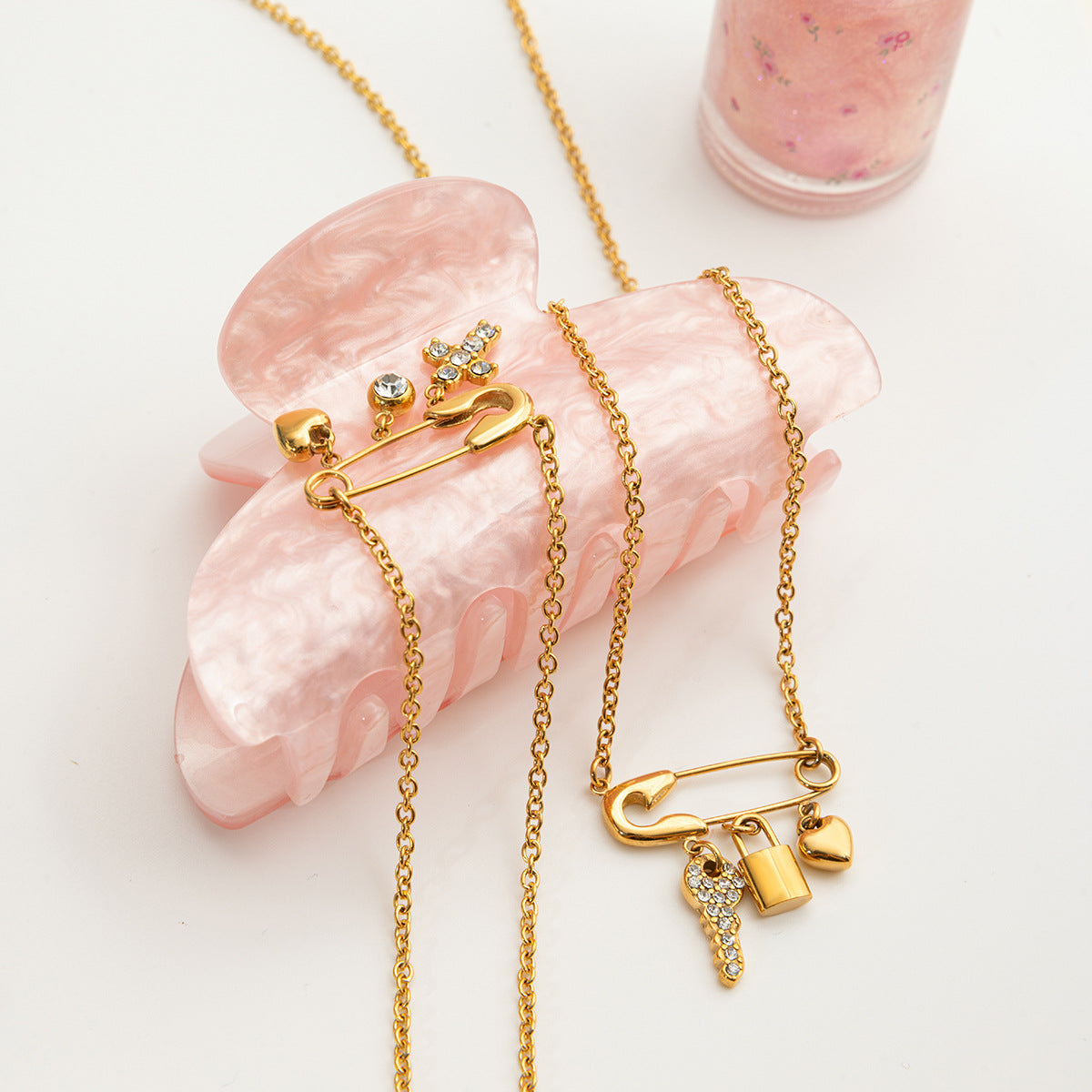 Damen Edelstahl Halskette mit verstellbarem Kettendesign Shop Nory
