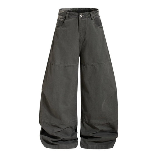 Damen weite Palazzohose aus Baumwolle mit Camouflage-Bund und Utility-Nähten Shop Nory