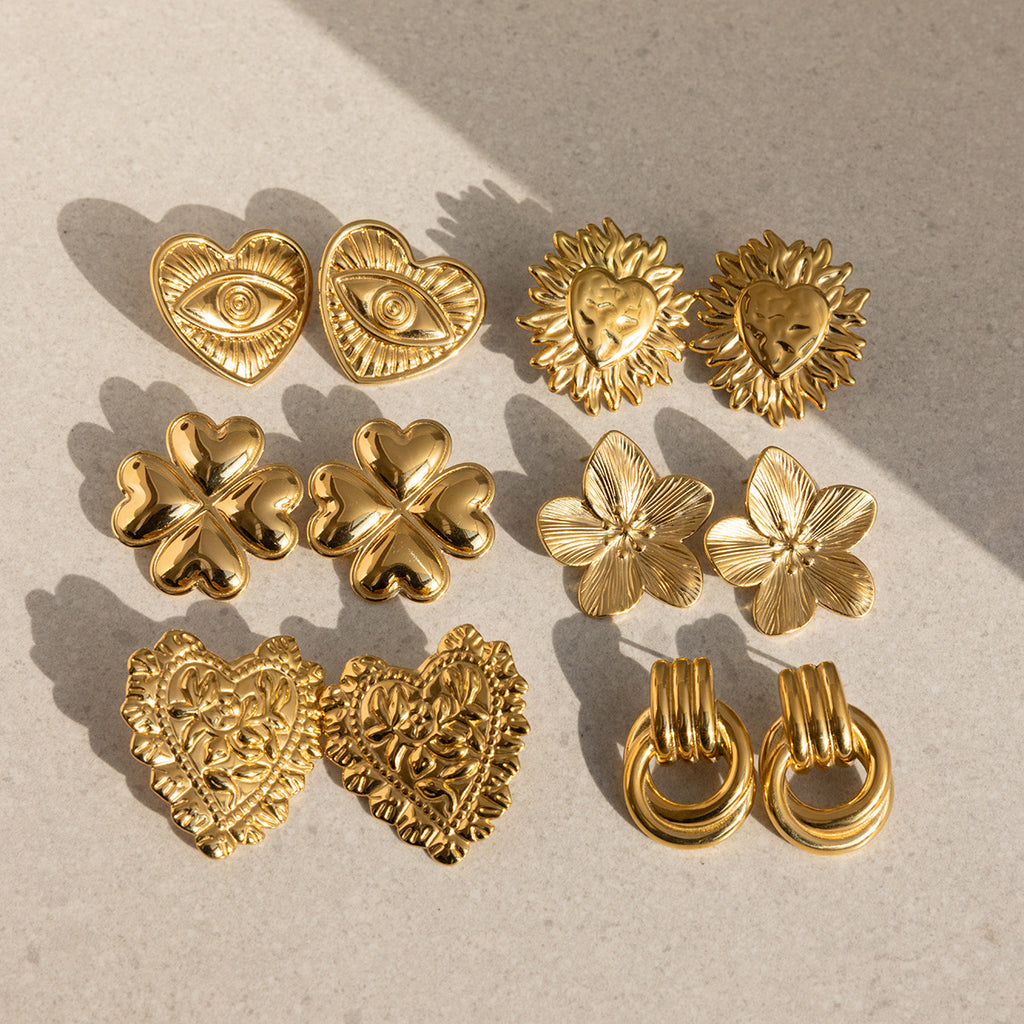 Damen Ohrhänger im Sonnen- und Herzdesign aus hochwertigem Edelstahl Shop Nory