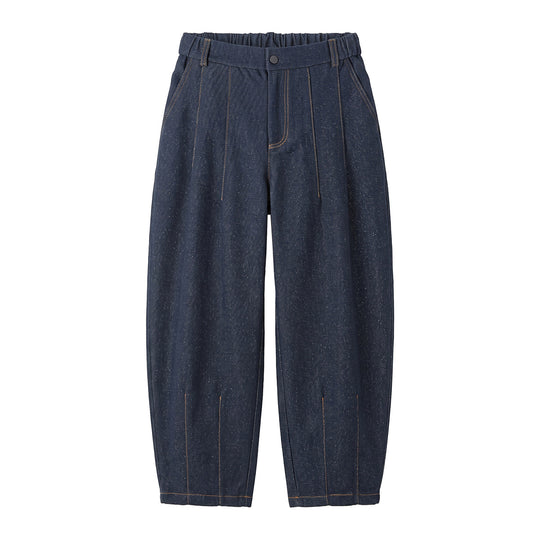 Damen Hochtaillierte Relaxed-Jeanshose mit Bundfalten, Teilungsnähten und elastischem Rückbund Shop Nory