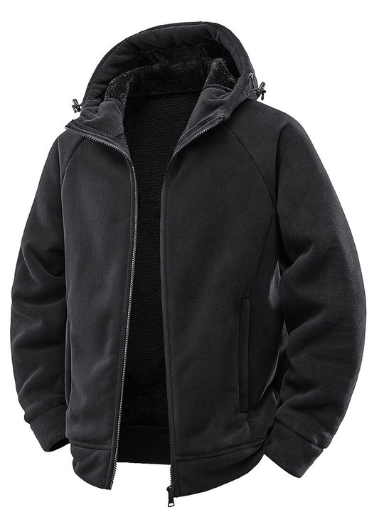 Herren Gefütterte Kapuzen-Fleecejacke mit Teddyfutter und durchgehendem Reißverschluss Shop Nory