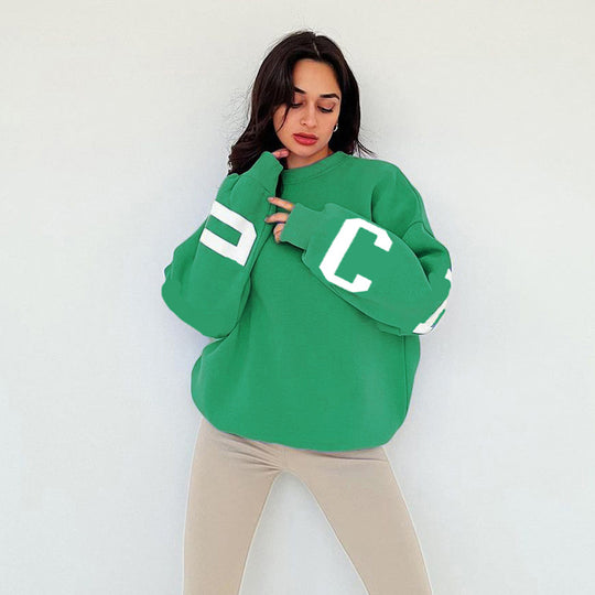 Damen Oversize-Sweatshirt mit College-Print und Raglanärmeln Shop Nory