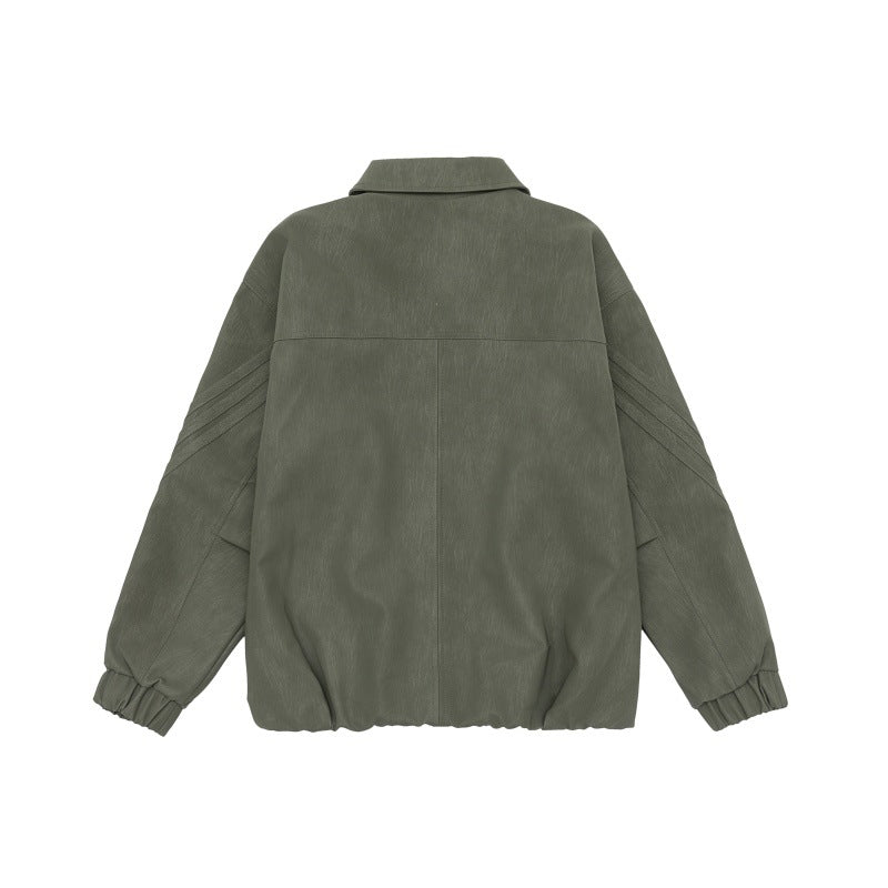 Unisex Boxy-Overhemdjacke mit verdeckter Druckknopfleiste, Raglannähten und elastischem Saum Shop Nory