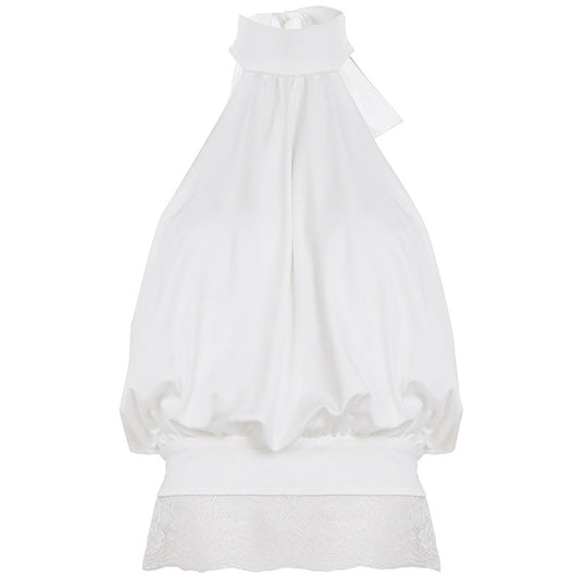 Damen Haltertop mit zarten Spitzenakzenten und eleganter Schnürung
