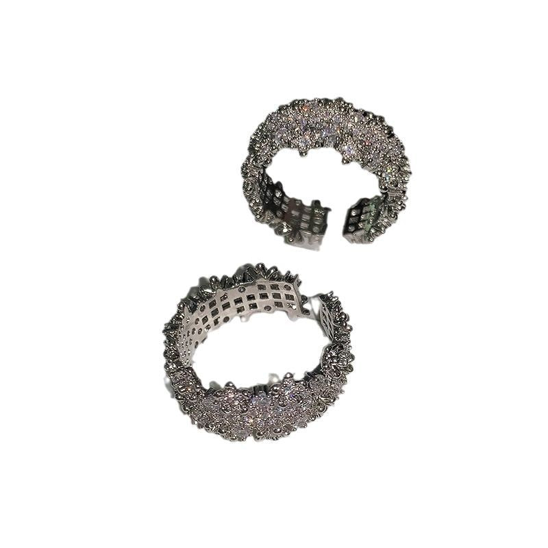 Damen Verzierte Ring mit kunstvollem Zirkonia-Besatz Shop Nory