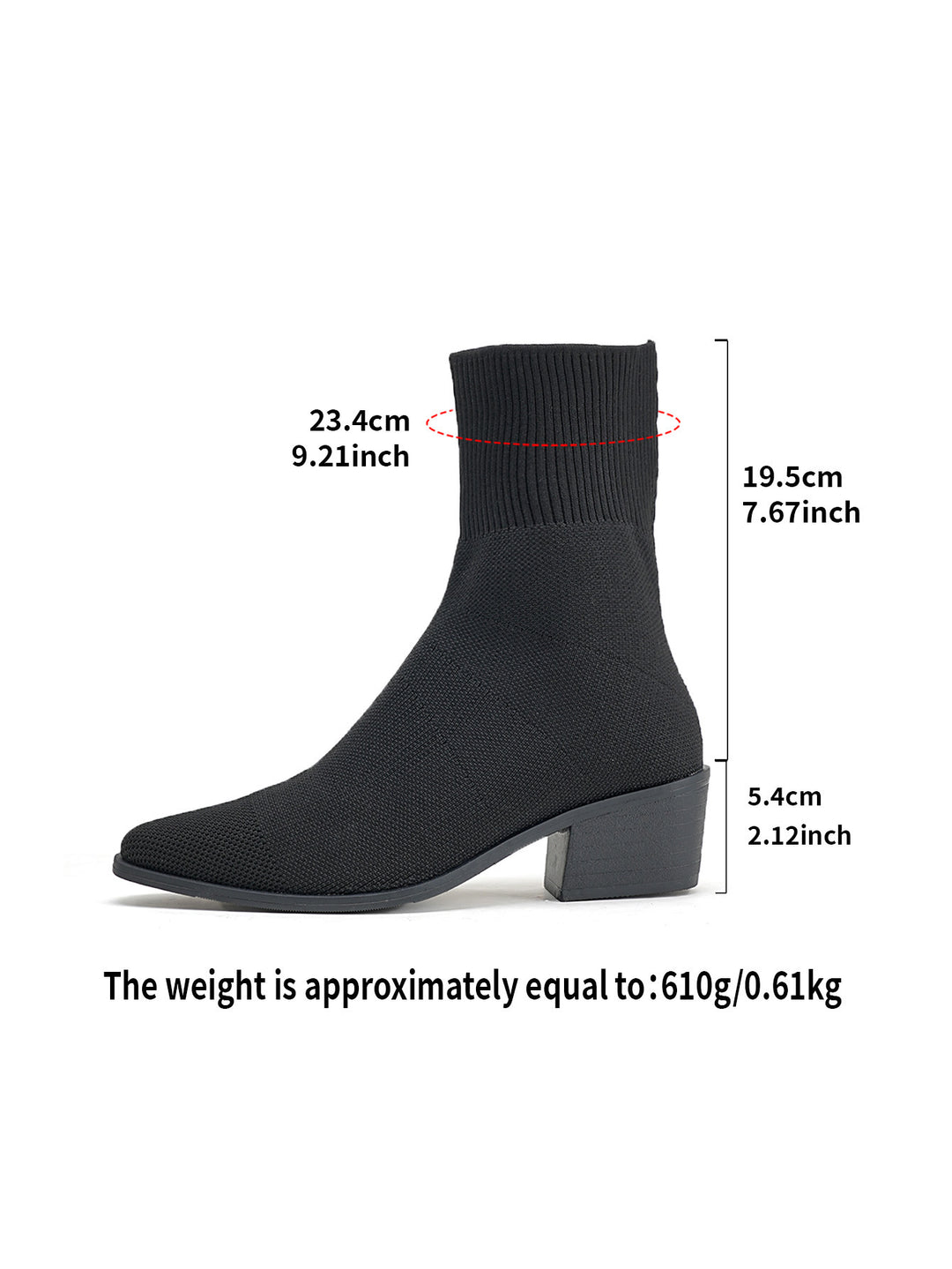Damen Strick-Stiefelette mit sockenhaftem Schaft und mittelhohem Blockabsatz Shop Nory