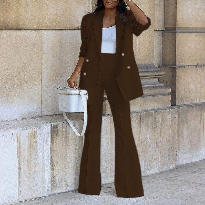 Damen Zweiteiliges Tailoring-Set mit Oversized-Blazer und High‑Waist-Schlaghose Shop Nory