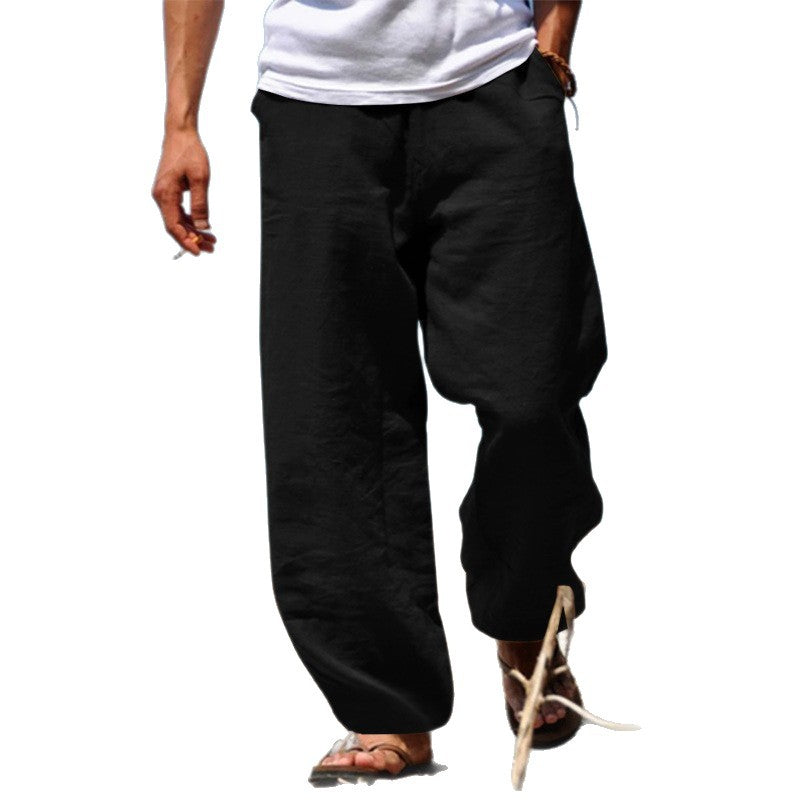 Herren Luftige Strandhose im Baggy-Schnitt aus Leinenmix mit Tunnelzug Shop Nory