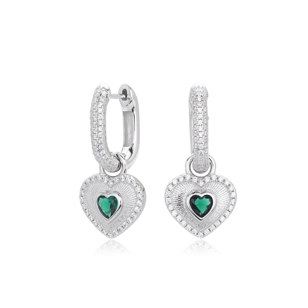 Damen Ohrhänger mit herzförmigem Design und funkelnden Zirkonsteinen Shop Nory