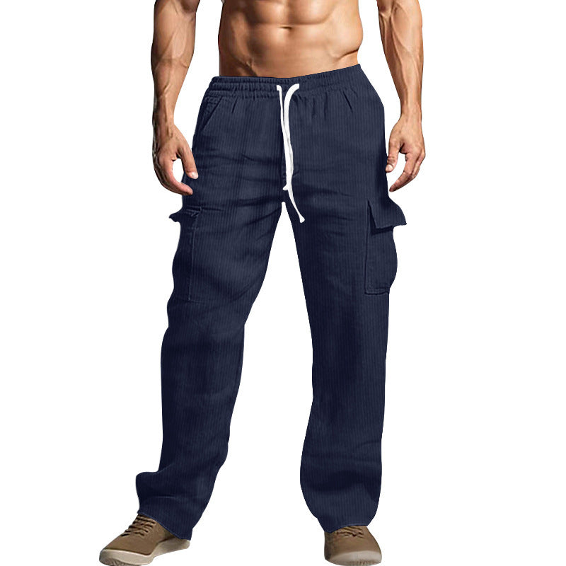 Herren Cord-Cargo-Hose mit elastischem Bund, Kordelzug & aufgesetzten Klappentaschen Shop Nory