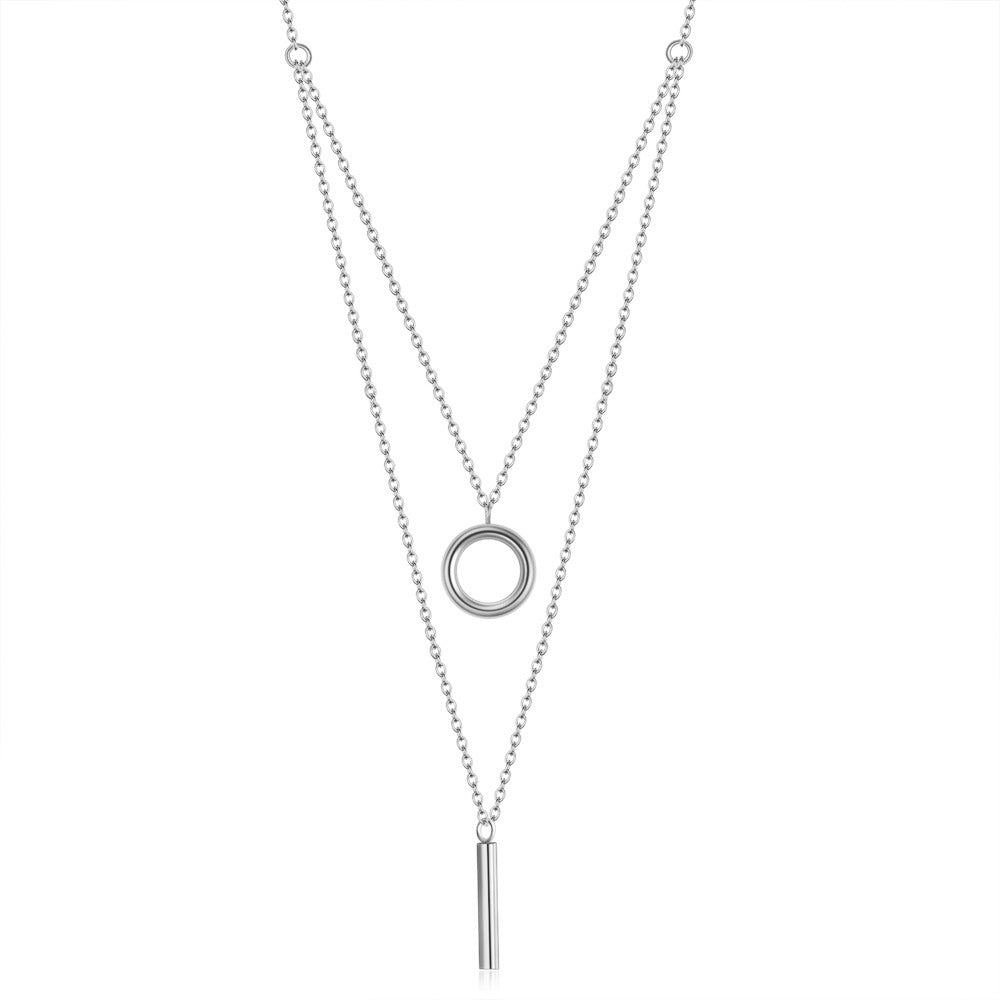 Damen Halskette mit doppeltem Anhänger und urbanem Design Shop Nory