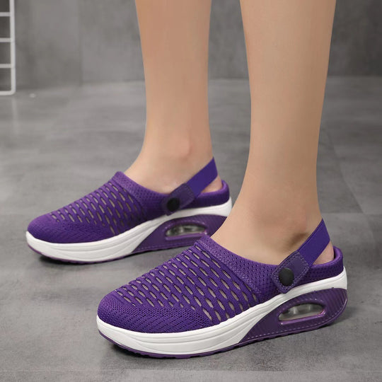Damen luftgepolsterte Strick-Clogs mit verstellbarem Fersenriemen Shop Nory