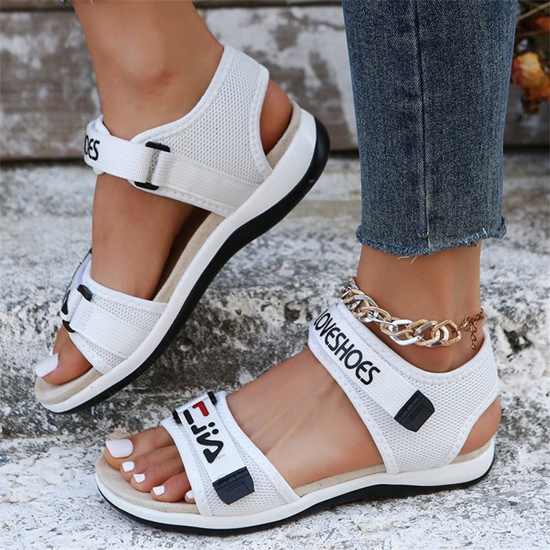 Damen Bequeme Sport-Sandalen mit verstellbarem Riemensystem und atmungsaktivem Mesh-Shopnory