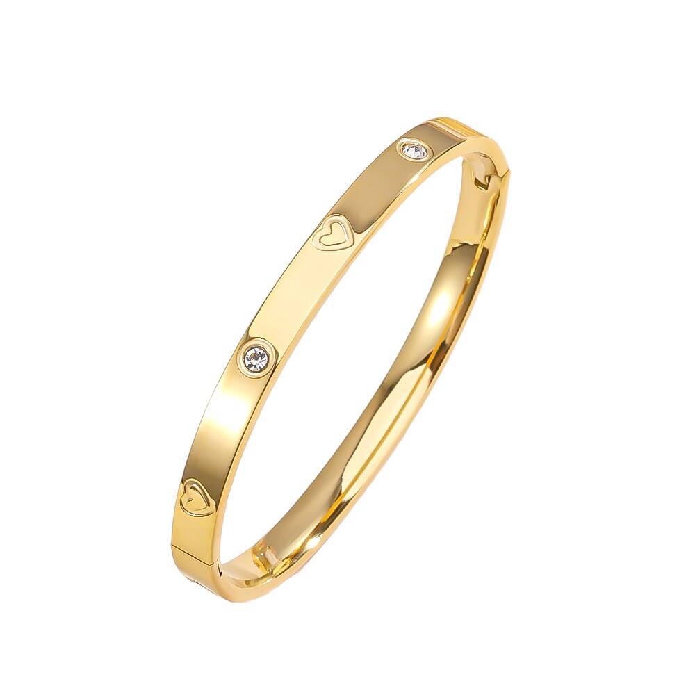 Damen Armreif mit Herzmotiv und Zirkonia-Steinen Shop Nory