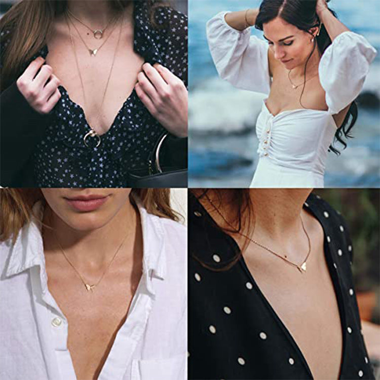 Damen Halskette mit filigranem Schmetterlingsdesign Shop Nory