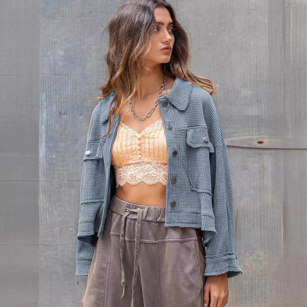 Damen gemütliche Waffle-Jacke