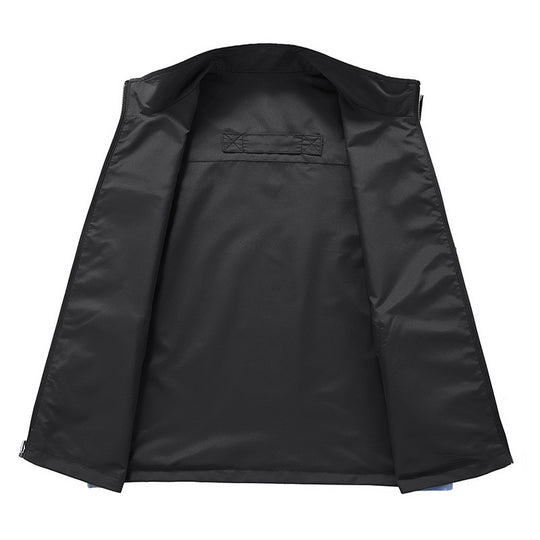Herren Ärmellose Softshell-Utility‑Weste mit hohem Stehkragen, Zwei‑Wege‑Reißverschluss und verdeckten Taschen Shop Nory