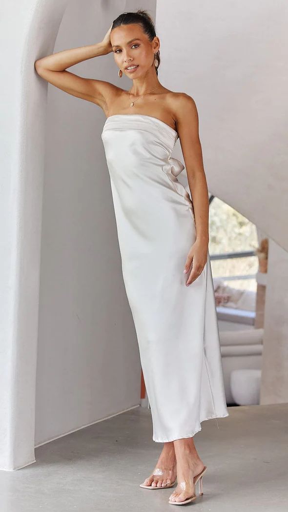 Satin rückenfreies Röhrentop Kleid