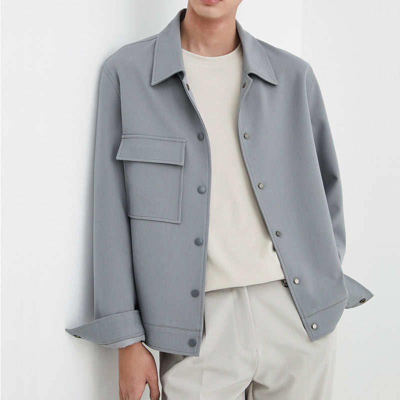 Herren Oversize-Utility-Jacke mit aufgesetzter Brusttasche und Druckknopfleiste Shop Nory