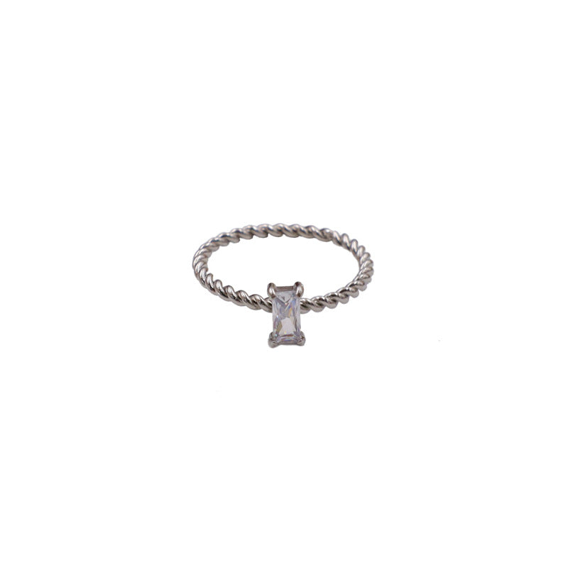 Damen spiralförmiger Ring mit kunstvoll eingefasster Steinfassung Shop Nory