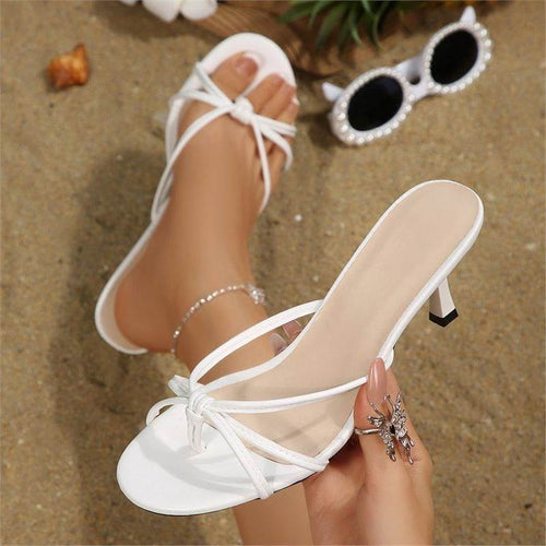 Damen Elegante Kitten‑Heel Mules mit zarten Knoten‑Riemchen und offenem Zehenbereich Shop Nory