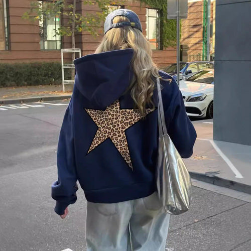 Damen Kapuzenpullover mit glitzerndem Sternmotiv