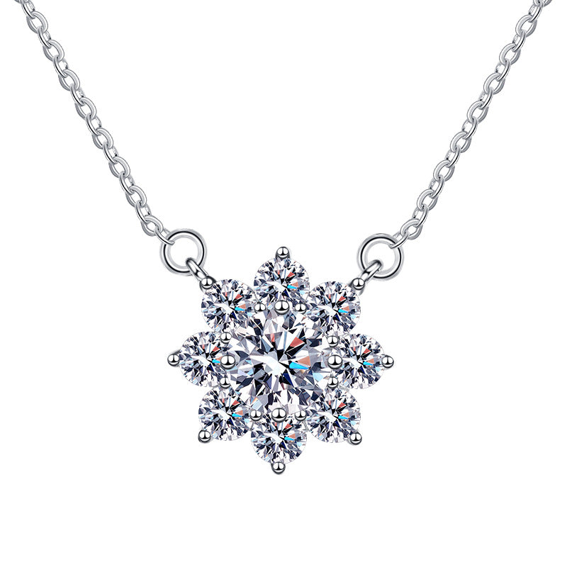 Damen elegante und funkelnde Halskette mit Schneeflocken-Motiv Shop Nory