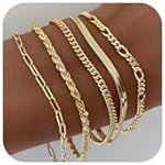 Damen Armbandset mit eleganten Glieder- und Zierketten Shop Nory