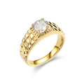 Herren Ring mit kunstvollem reliefartigem Design und glitzerndem Zirkonia Shop Nory