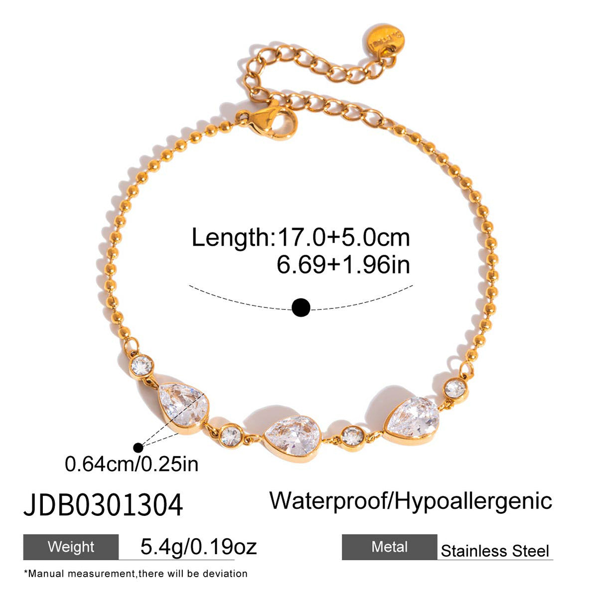 Damen Armband mit funkelnden Zirkonia und verstellbarem Verschluss Shop Nory