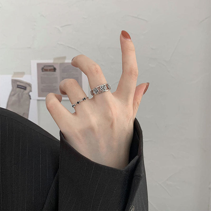 Damenring mit floralem Motiv aus hochwertigem Edelstahl Shop Nory
