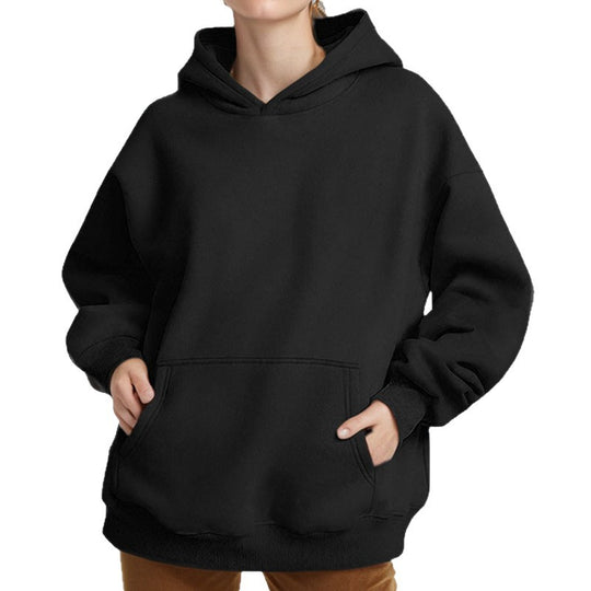 Damen nan extraweites Boxy-Kapuzenpullover mit tiefer Schulterpassform, Känguru-Eingrifftasche und angerauter Innenseite Shop Nory
