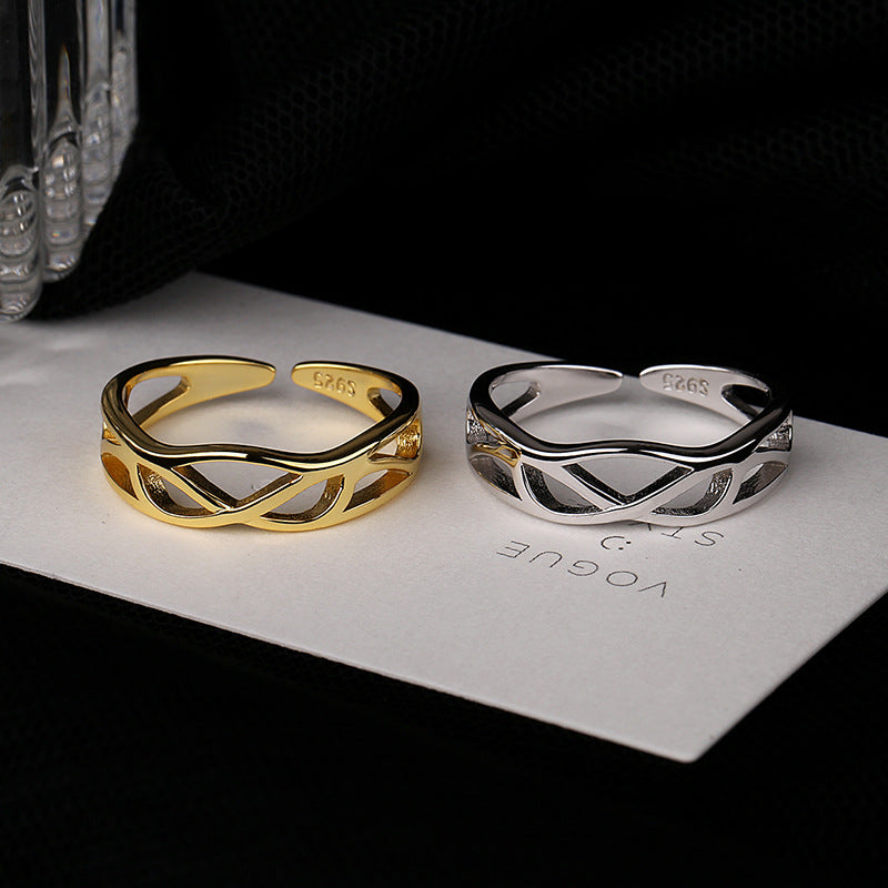 Damen Offener Ring mit modernem, geschwungenem Design Shop Nory