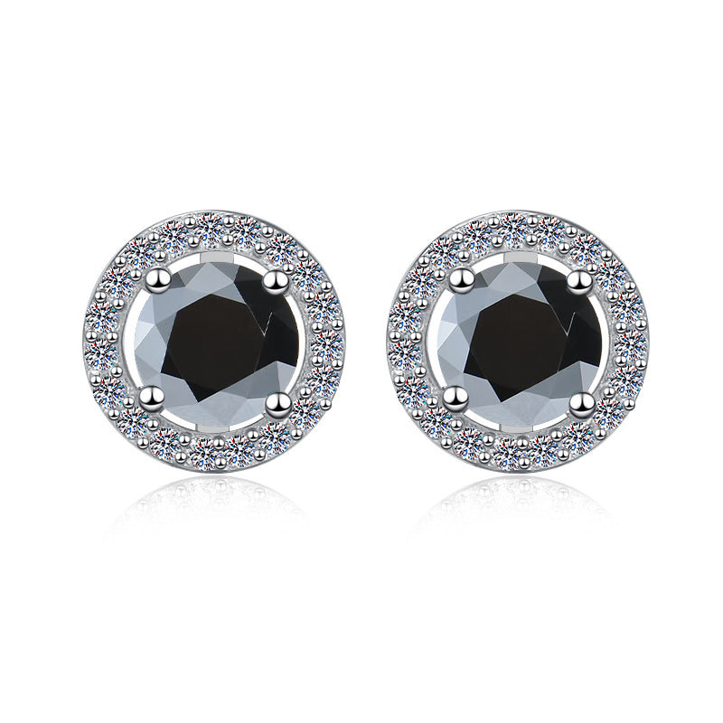 Damen-Ohrstecker mit glitzerndem Kristallbesatz und elegantem Rahmen Shop Nory