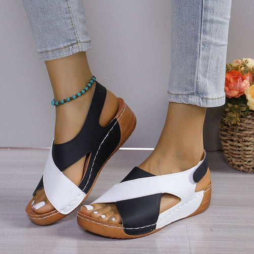 Damen Komfort-Slingback-Sandalen mit gepolstertem Fußbett und Klettverschluss Shop Nory