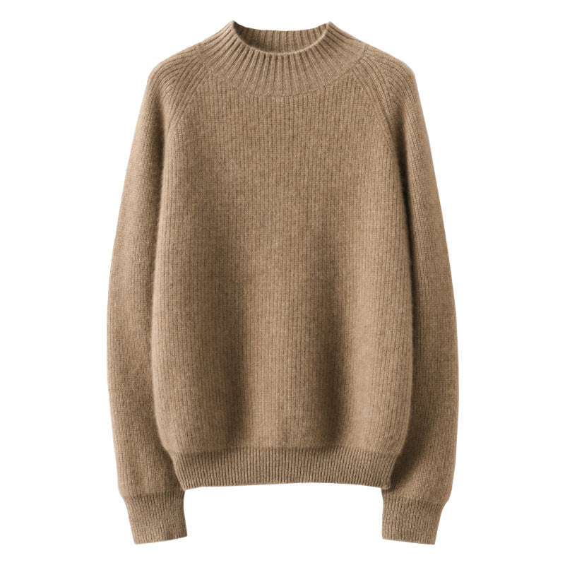 Damen Kurz-Stehkragenpullover aus feinem Feinstrick mit kaschmirähnlicher Weichheit und Raglanärmeln Shop Nory