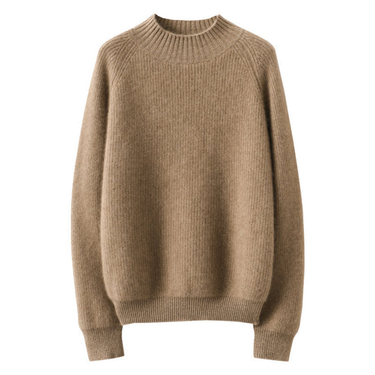 Damen Kurz-Stehkragenpullover aus feinem Feinstrick mit kaschmirähnlicher Weichheit und Raglanärmeln Shop Nory