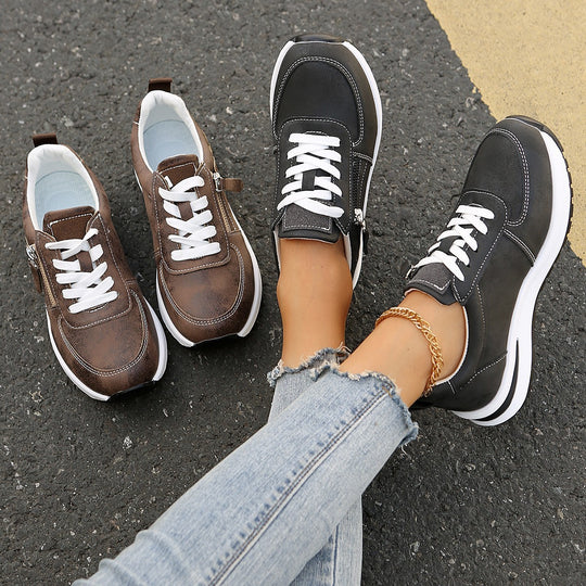Damen Plateausneaker mit Reißverschluss‑Detail und gepolstertem Komfortfußbett Shop Nory