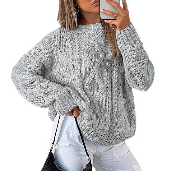 Damen Oversize-Zopfmuster-Pullover aus grobem Strick Shop Nory