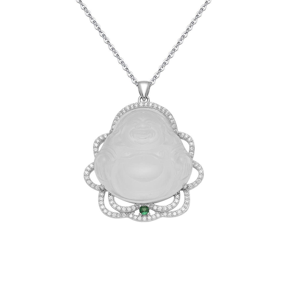 Damen Eleganter Buddha-Anhänger mit Zirkonia-Verzierung Shop Nory