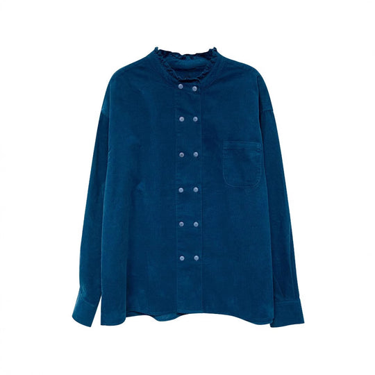 Damen Lässige Bluse mit Rüschensaum Shop Nory